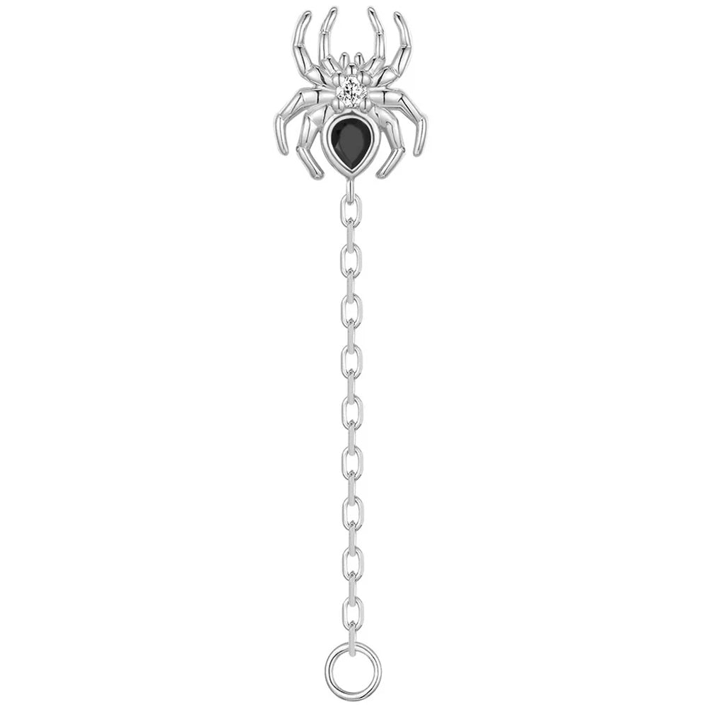 threadless: Pear "Grim" Spider Chain Attachment End in Gold with Genuine Gemstones