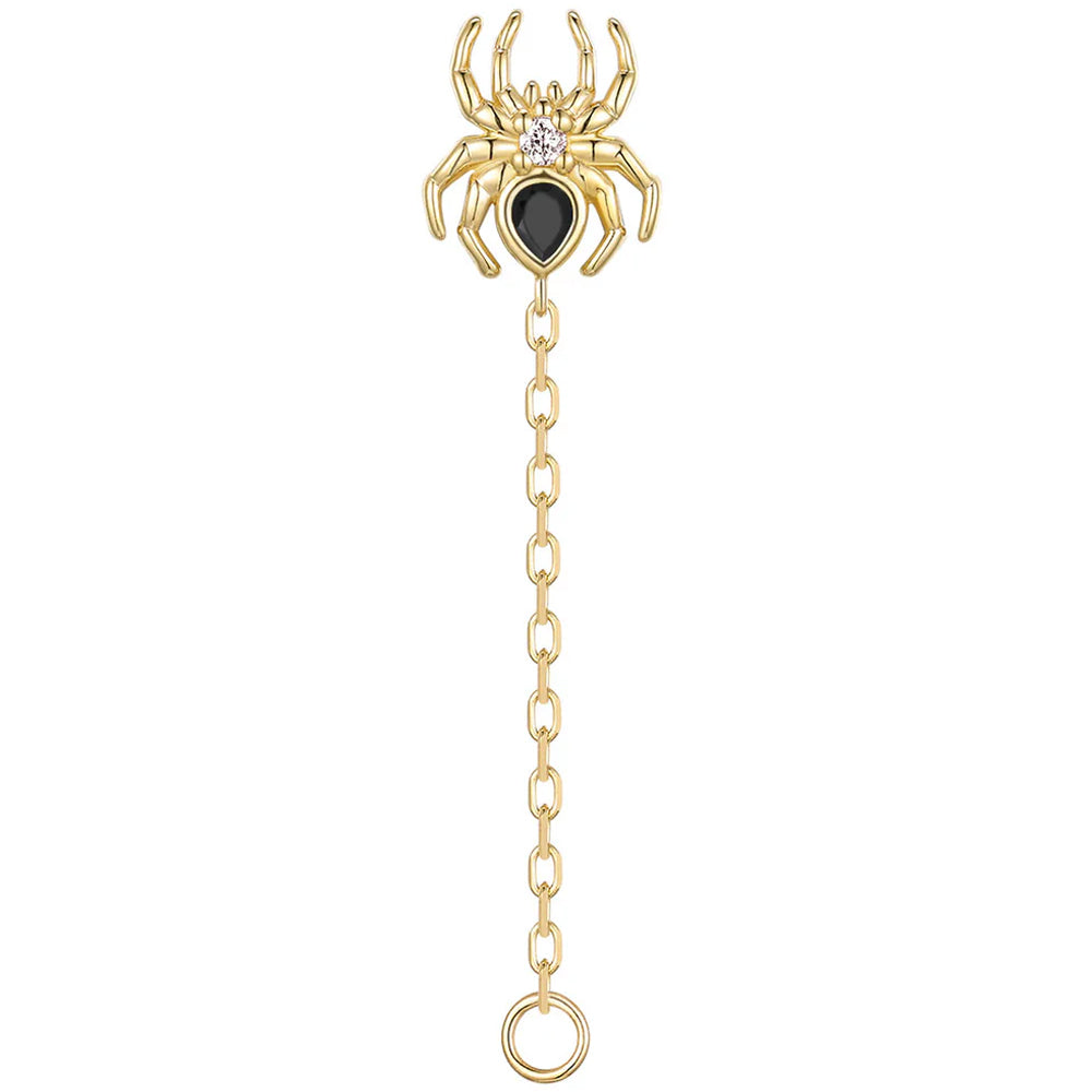 threadless: Pear "Grim" Spider Chain Attachment End in Gold with Genuine Gemstones