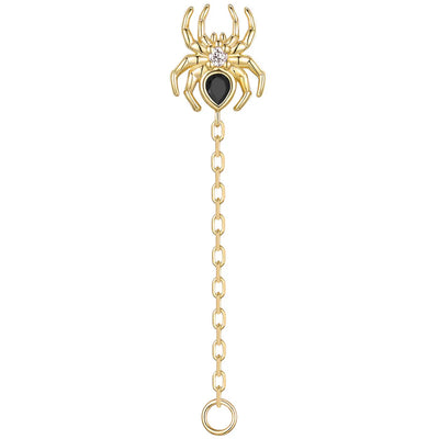 threadless: Pear "Grim" Chain Attachment End in Gold with Genuine Gemstones