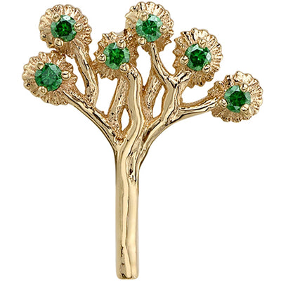 Joshua Tree Threaded End in Gold & Platinum with Forest Green Diamonds