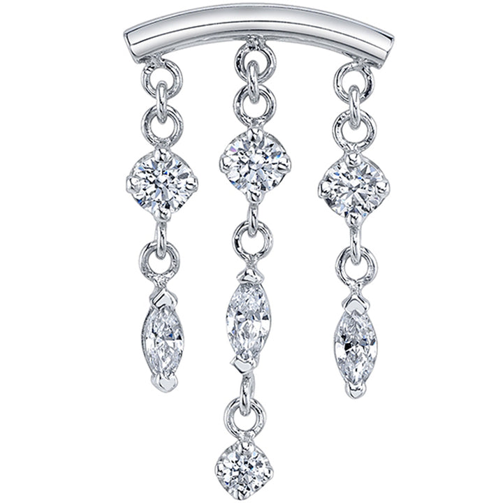 "Winter Veil" Hidden Helix Threaded End in Gold & Platinum with DIAMONDS