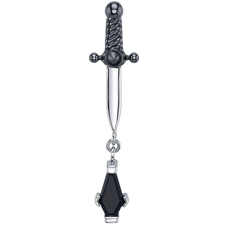 "Last Rites" Threaded End in Gold & Platinum with Black Diamond, Onyx & Black Rhodium Hilt