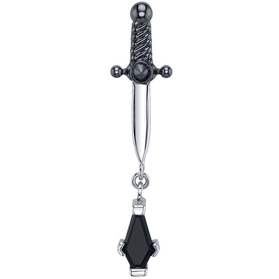 "Last Rites" Threaded End in Gold & Platinum with Black Diamond, Onyx & Black Rhodium Hilt