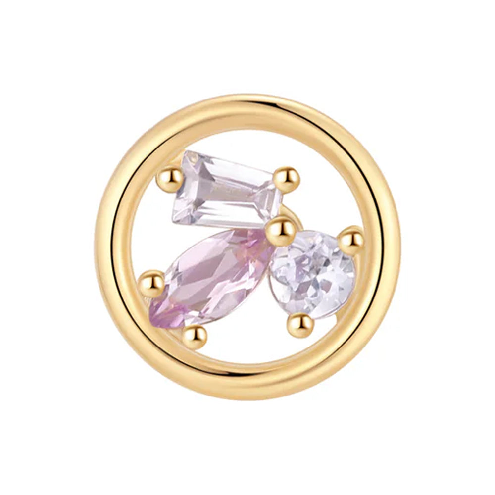 threadless: "Purple Haze" End in Gold with Tanzanite & Amethyst