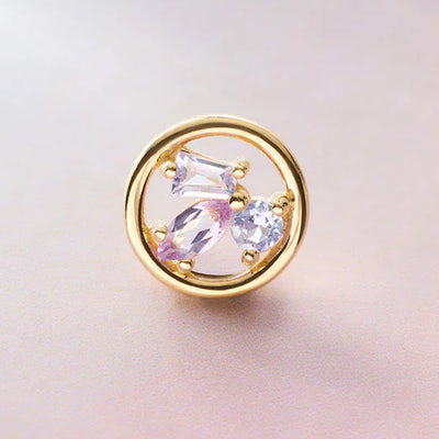 threadless: "Purple Haze" End in Gold with Tanzanite & Amethyst