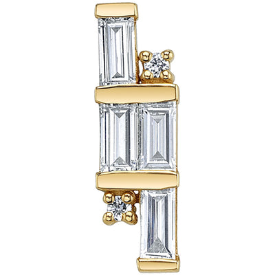 "Luminance" Threaded End in Gold & Platinum White CZ's