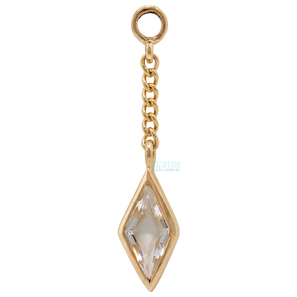 "Xena" Chain Charm in Gold with Gemstone