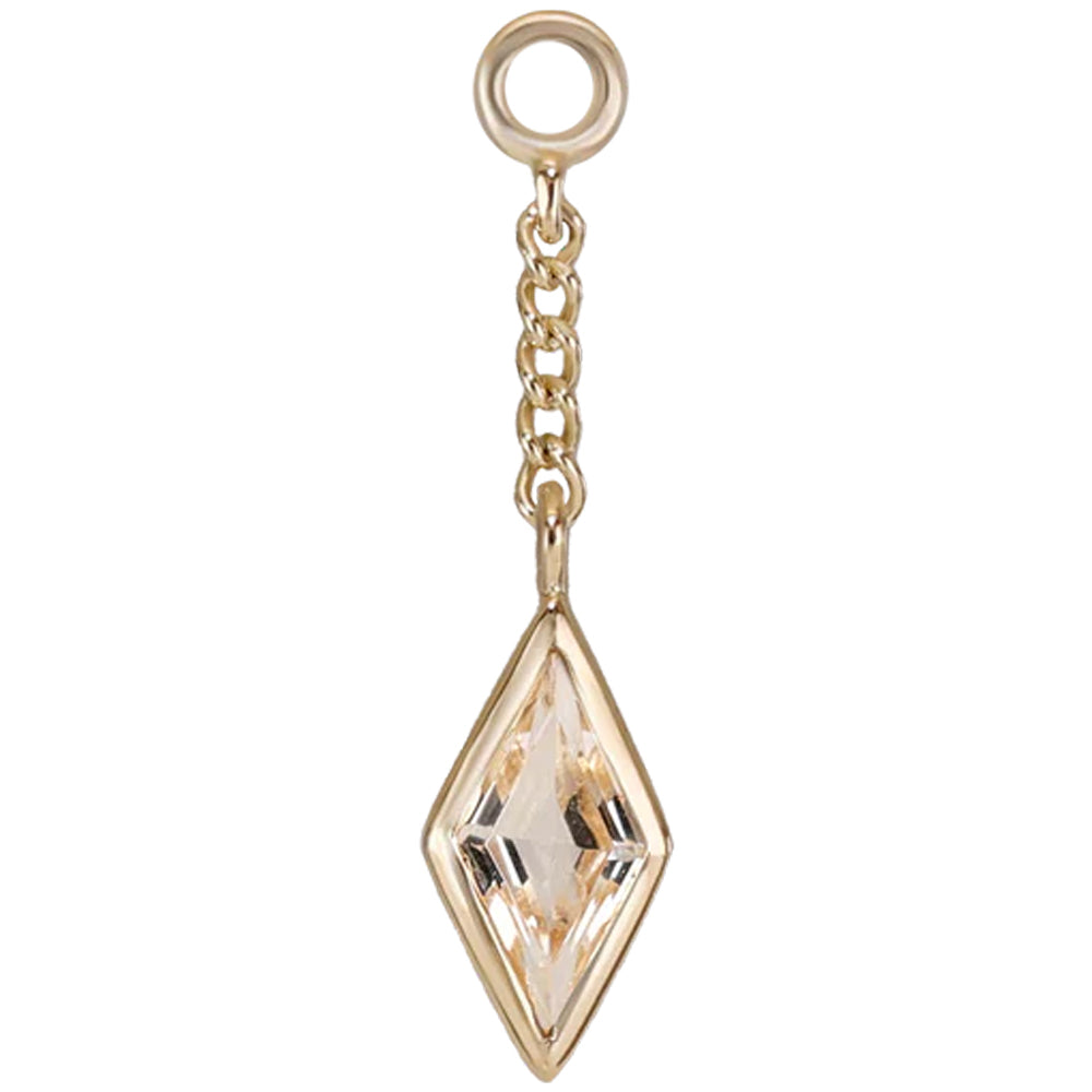 "Xena" Chain Charm in Gold with Gemstone