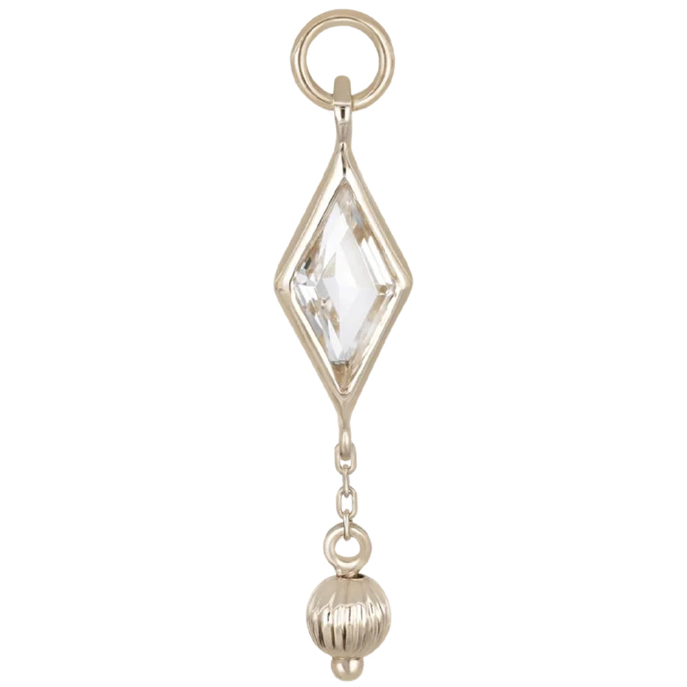 "Xena" Golden Bead Chain Charm in Gold with Gemstone