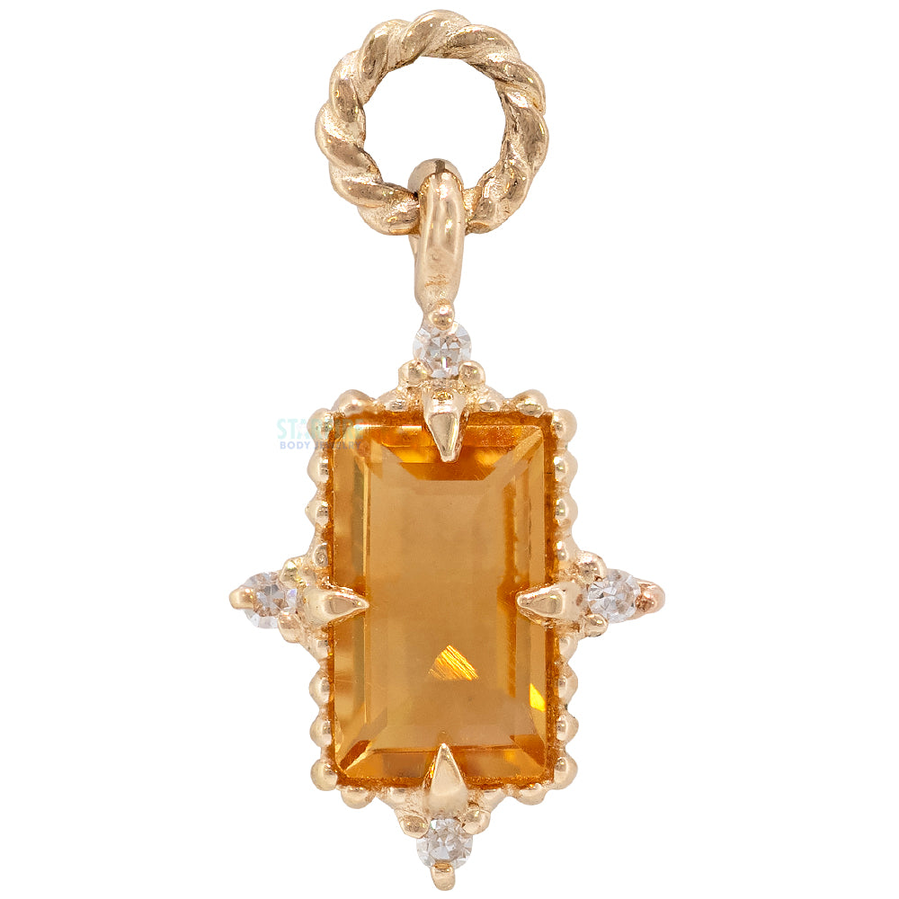 "Bette" Charm in Gold with Gemstone
