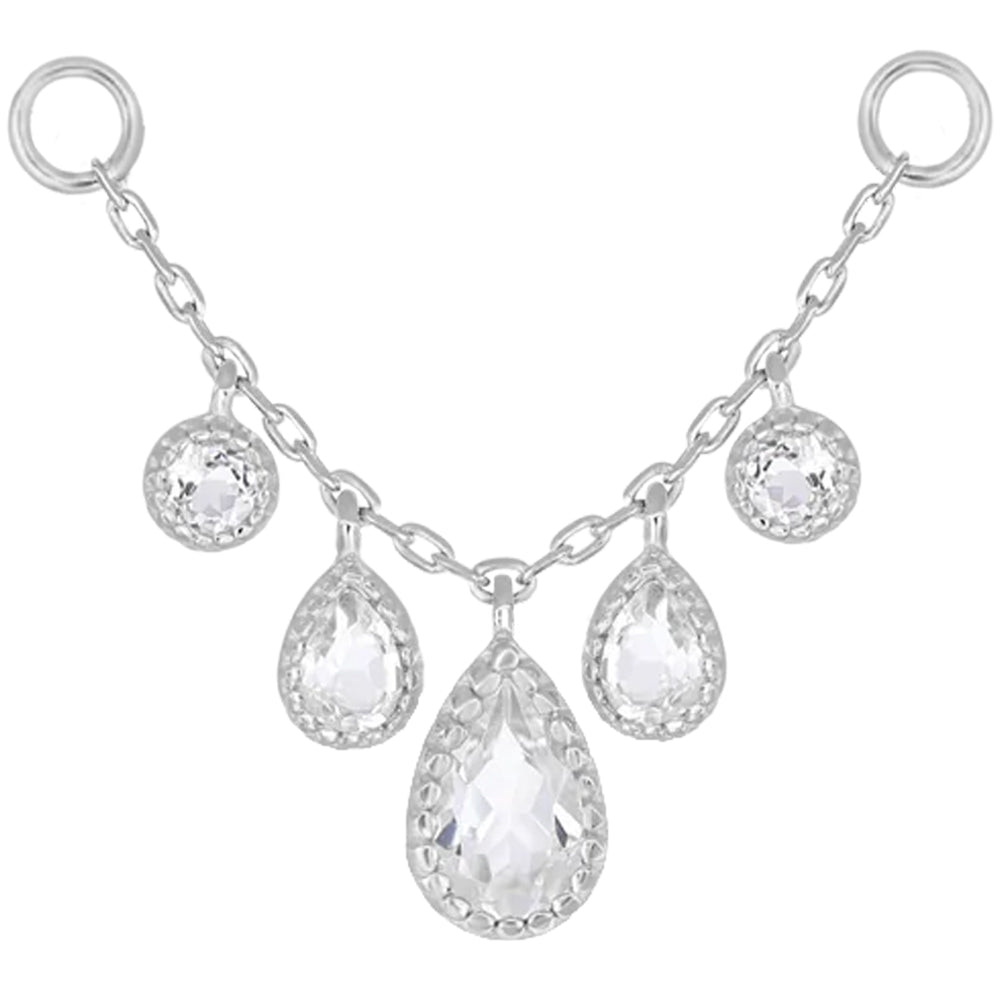 "Colette" Chain Attachment in Gold with White Topaz