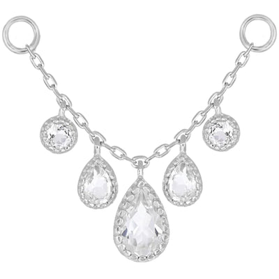 "Colette" Chain Attachment in Gold with White Topaz