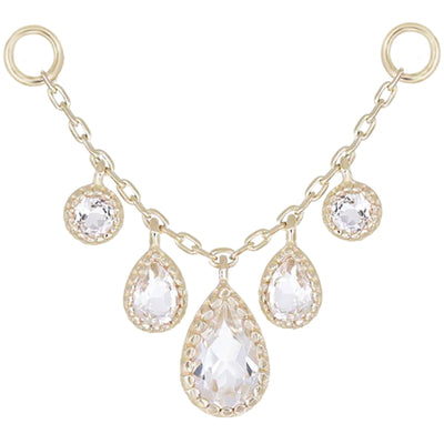 "Colette" Chain Attachment in Gold with White Topaz