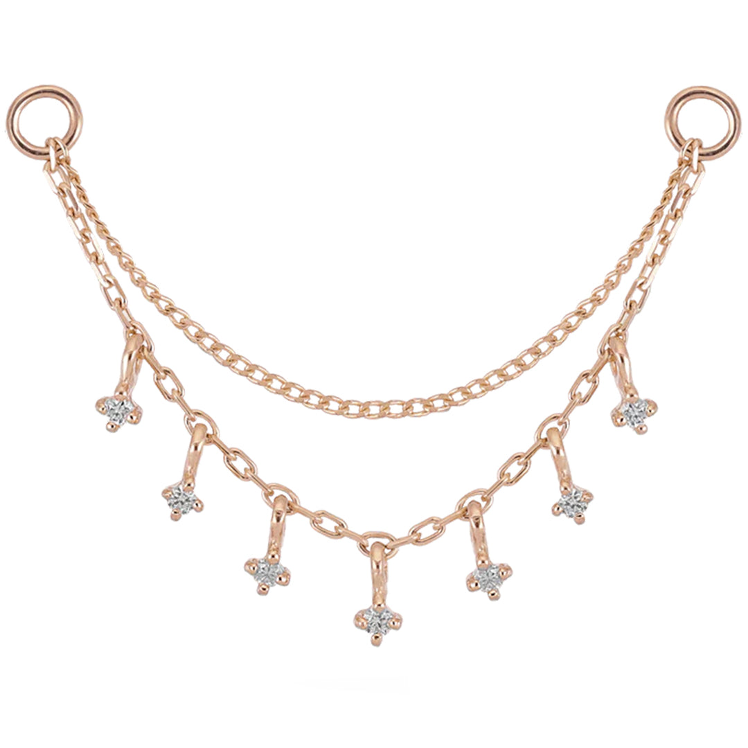 "Ember" Chain Attachment in Gold with Diamonds