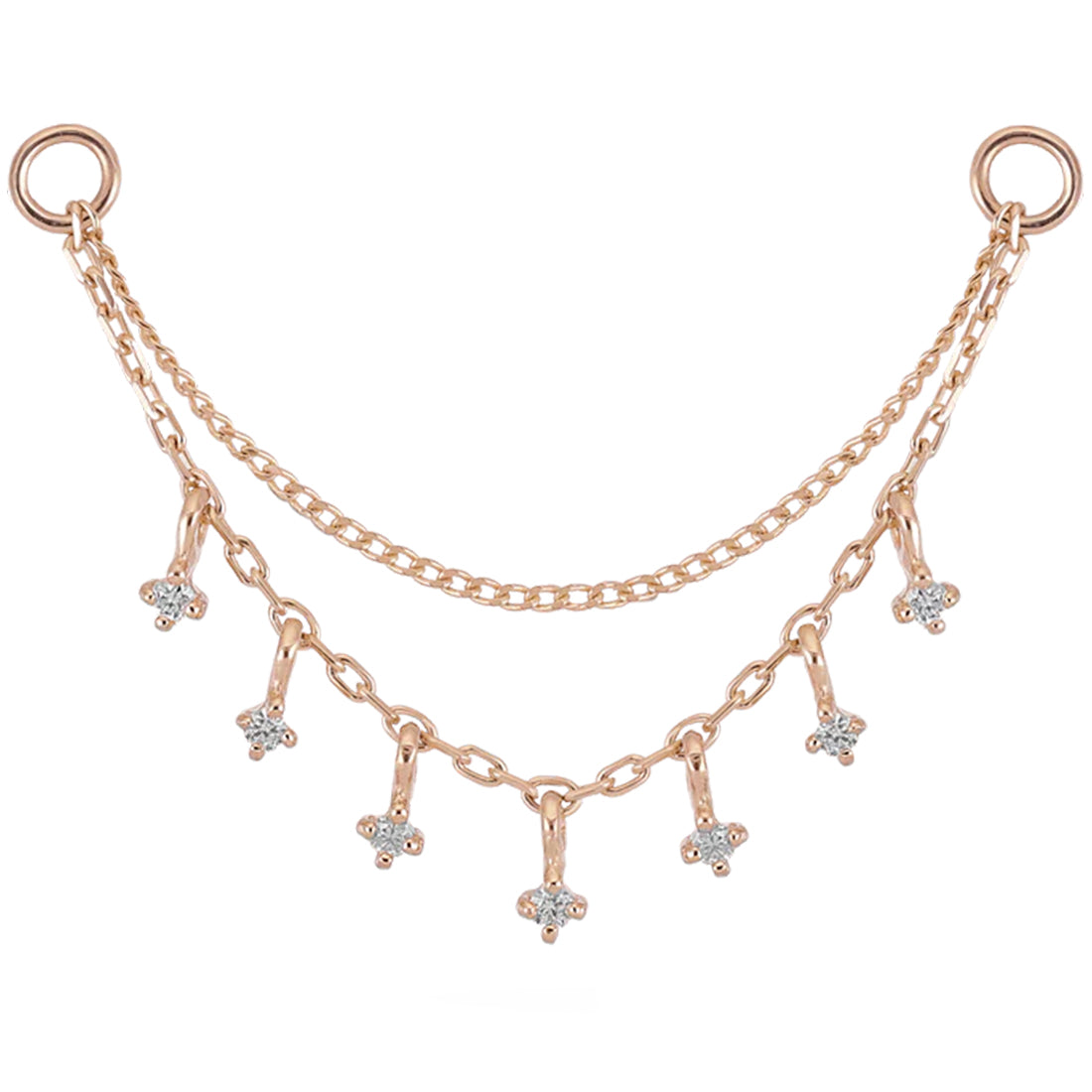 "Ember" Chain Attachment in Gold with Diamonds