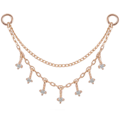 "Ember" Chain Attachment in Gold with Diamonds