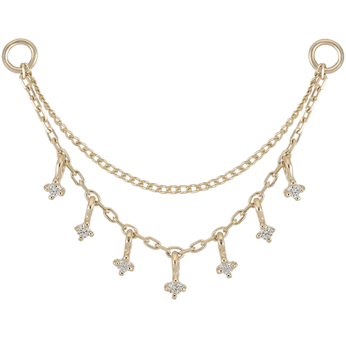 "Ember" Chain Attachment in Gold with Diamonds