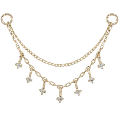 "Ember" Chain Attachment in Gold with Diamonds