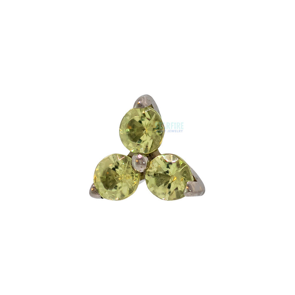 "Trio" Threaded End with Brilliant-Cut Gems