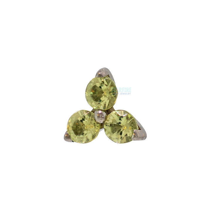 "Trio" Threaded End with Brilliant-Cut Gems