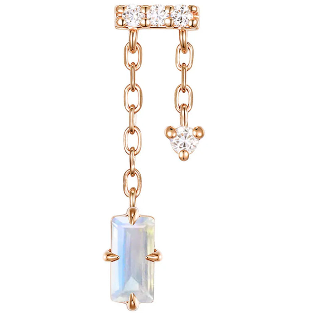 threadless: "Selena" End with Chains in Gold with Moonstone & Diamonds