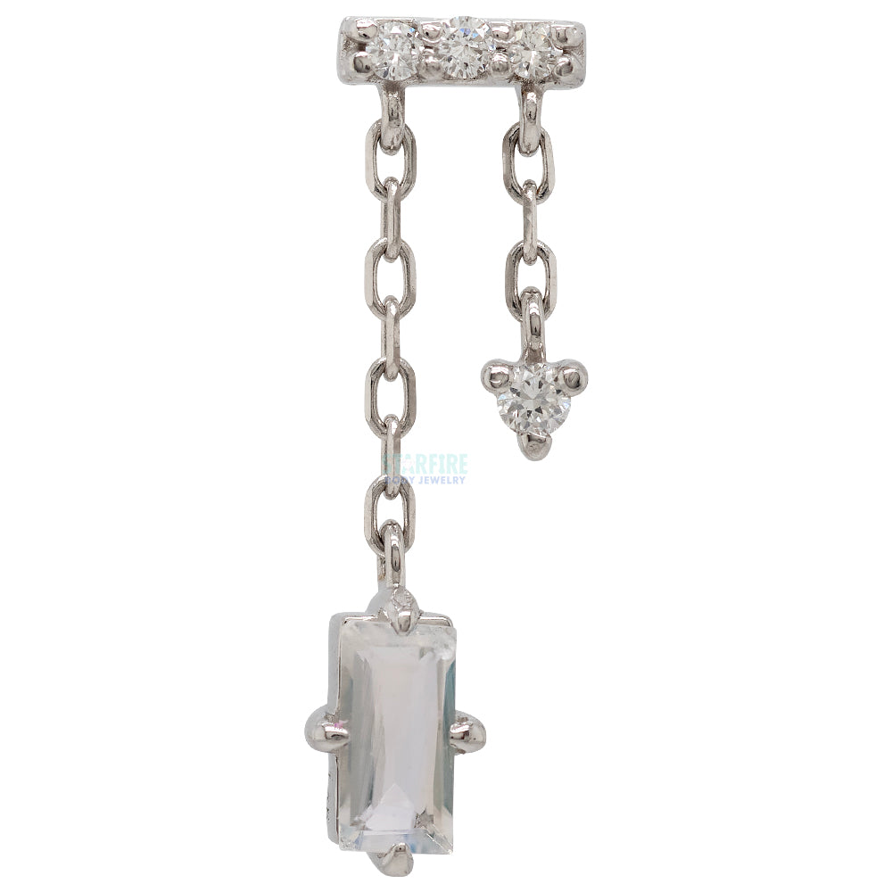 threadless: "Selena" End with Chains in Gold with Moonstone & Diamonds