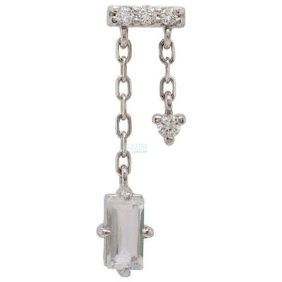 threadless: "Selena" End with Chains in Gold with Moonstone & Diamonds