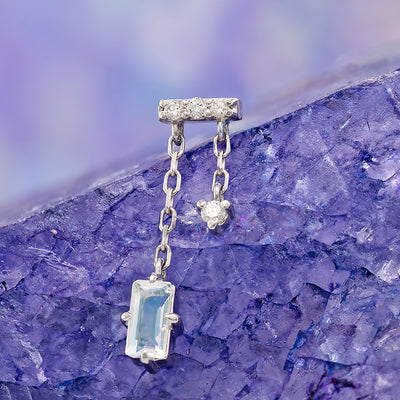 threadless: "Selena" End with Chains in Gold with Moonstone & Diamonds