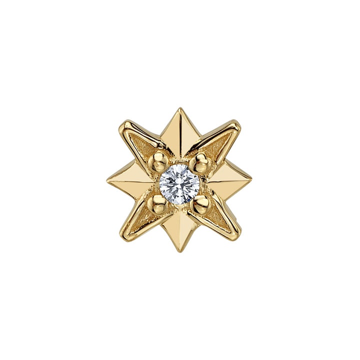 "Icy Starburst" Threaded End in Gold & Platinum with DIAMOND