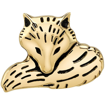 "Mikayla" Fox ( Antiqued Finish ) Threaded End in Gold & Platinum