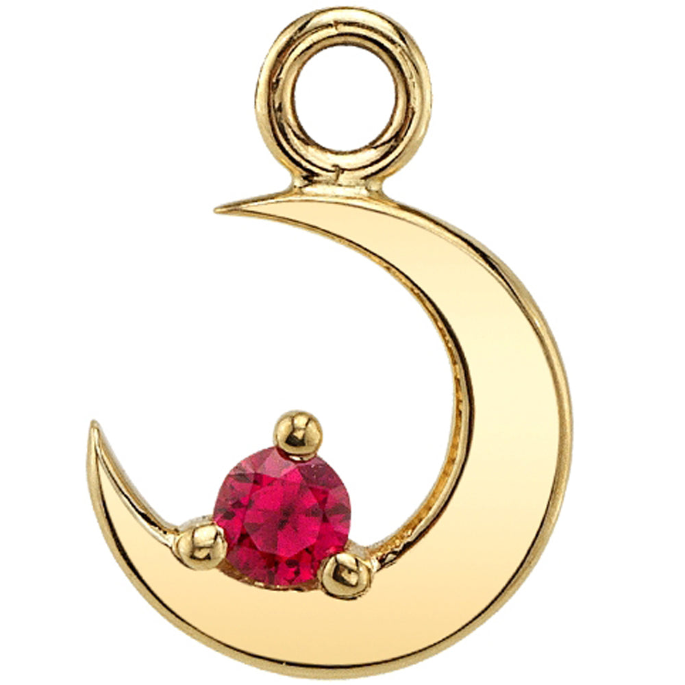 "Nyx" Charm in Gold & Platinum with Ruby