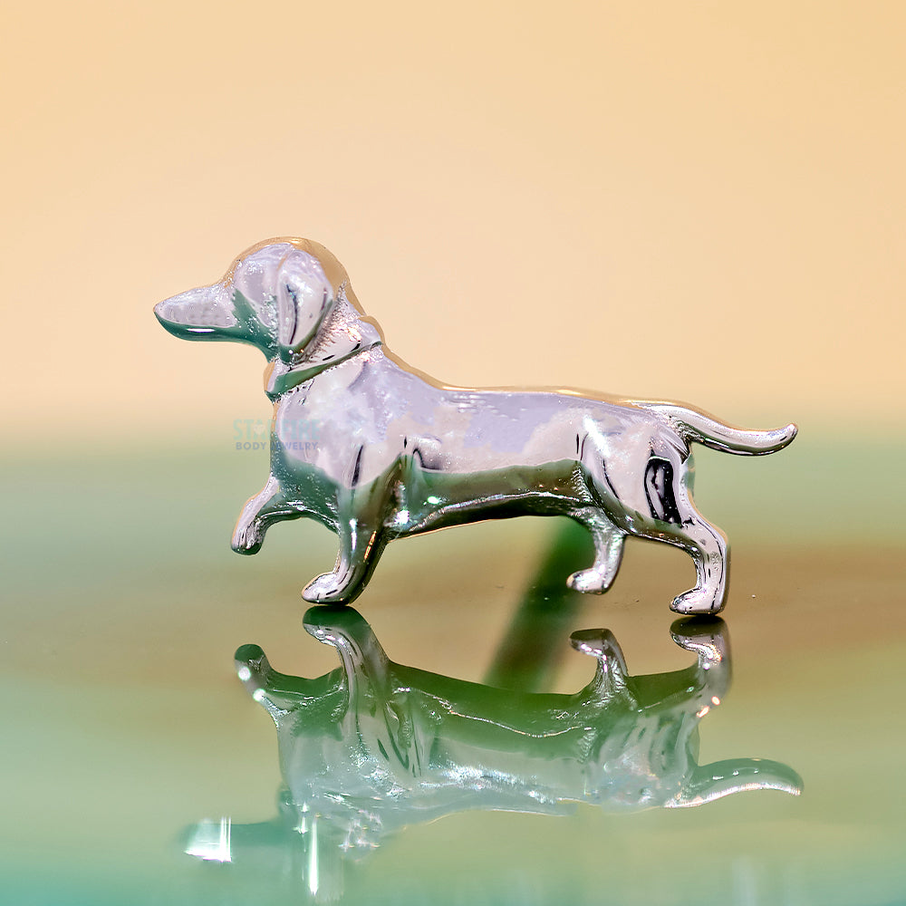 Dachshund Threaded End in Gold & Platinum