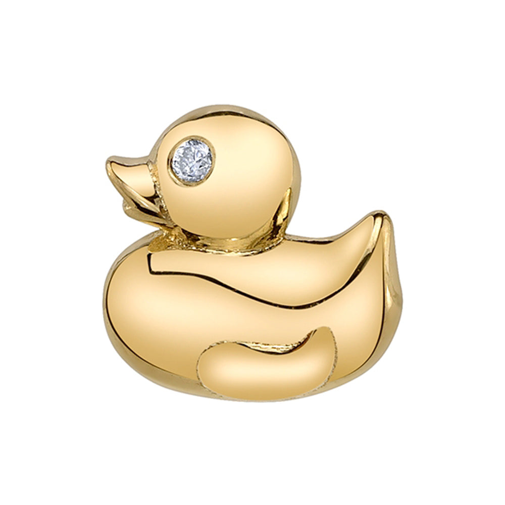 "Helly" Threaded End in Gold & Platinum with White CZ