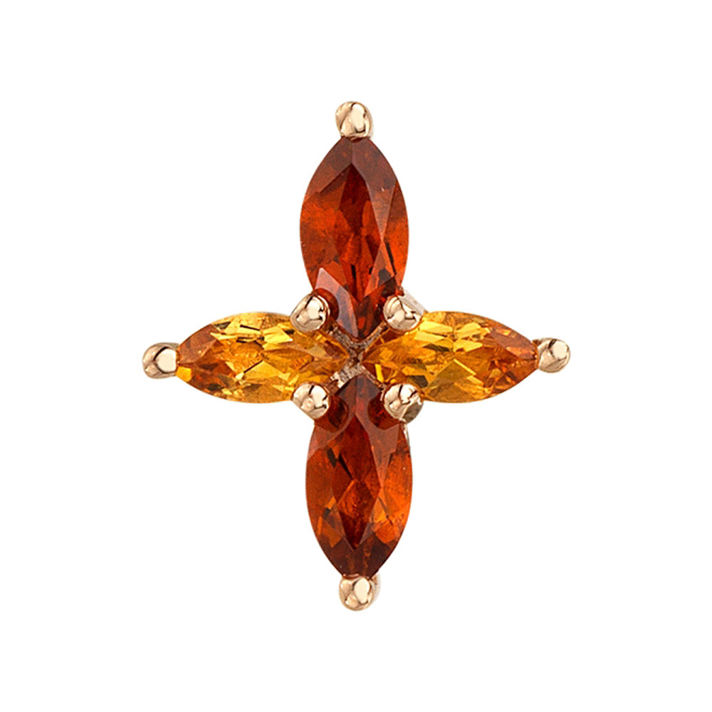 "Marmie" Threaded End in Gold & Platinum with Madeira Citrine & Citrine