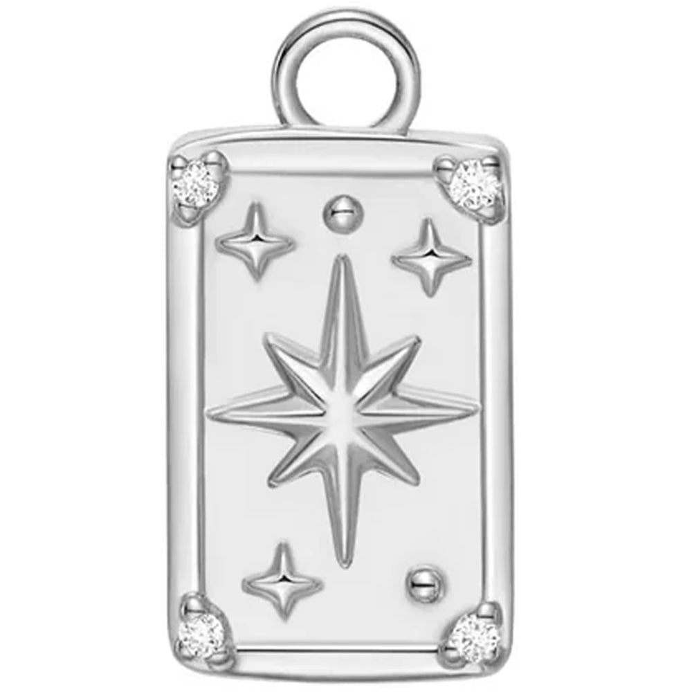 "The Star" Tarot Card Charm in Gold with Diamonds