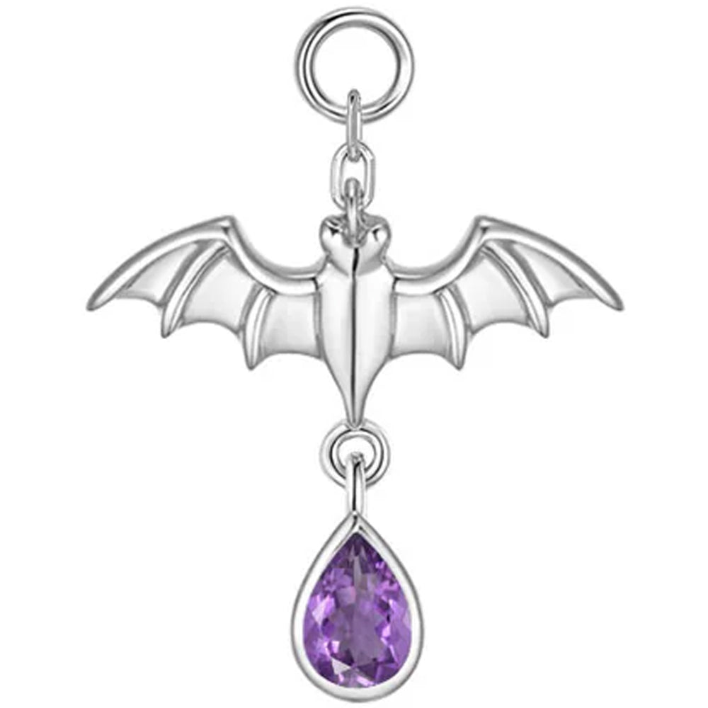 Bat Charm in Gold with Genuine Gemstones