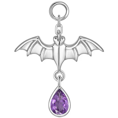 Bat Charm in Gold with Genuine Gemstones