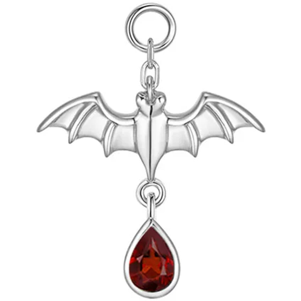 Bat Charm in Gold with Genuine Gemstones