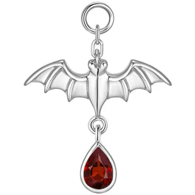 Bat Charm in Gold with Genuine Gemstones