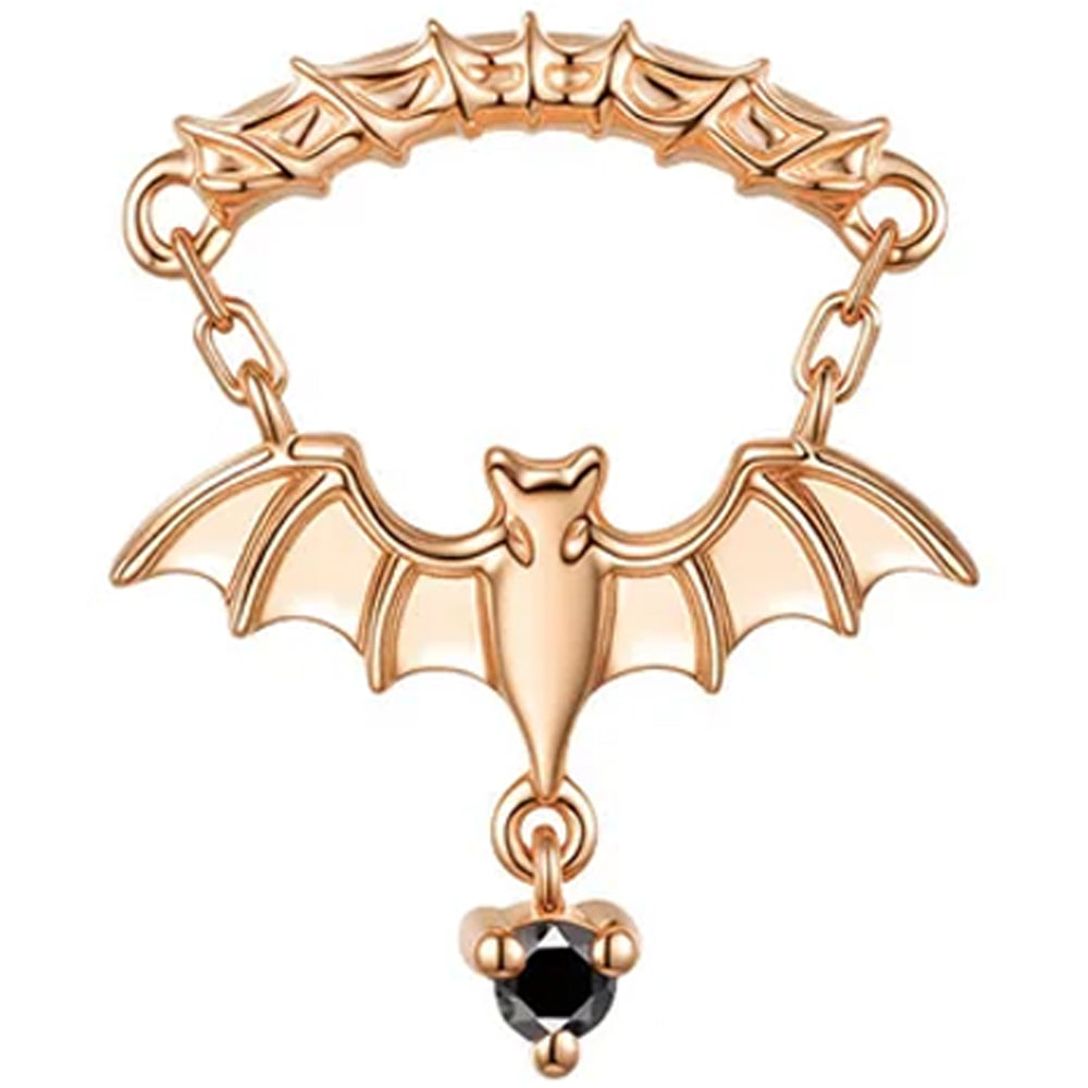 threadless: Bat Hidden Helix End with Chains in Gold with Genuine Gemstone