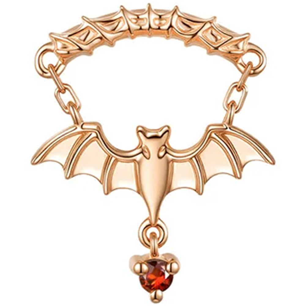 threadless: Bat Hidden Helix End with Chains in Gold with Genuine Gemstone