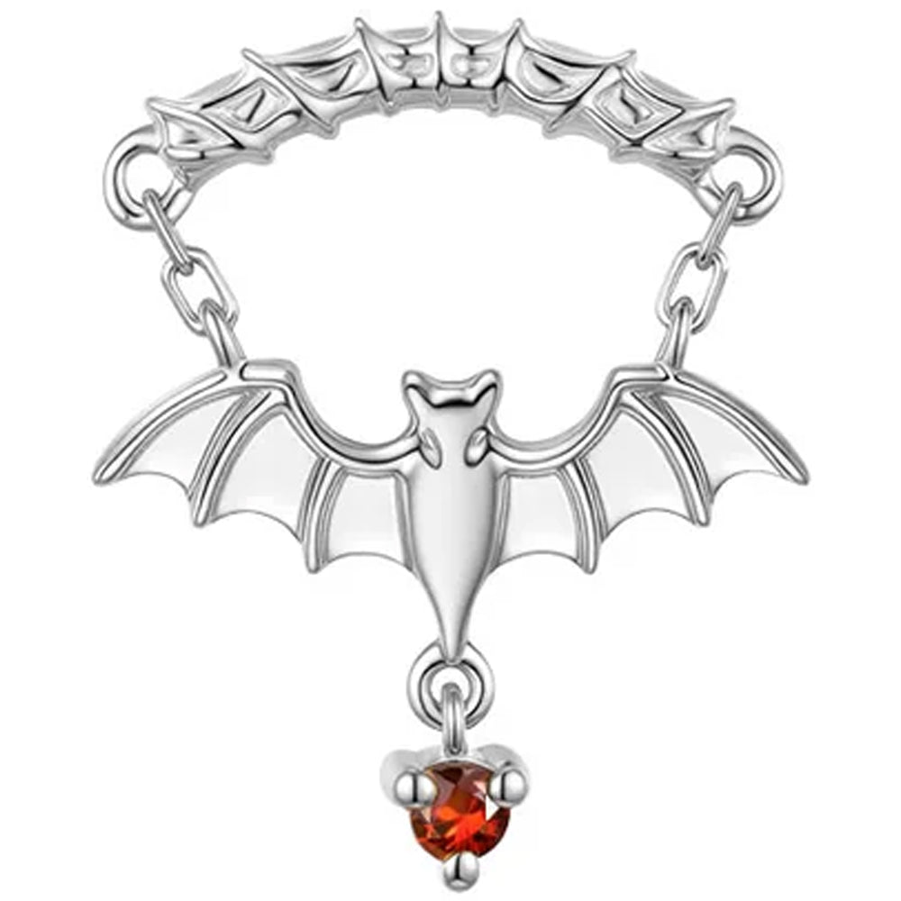 threadless: Bat Hidden Helix End with Chains in Gold with Genuine Gemstone
