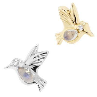 threadless: "Betty" End in Gold with Moonstone & Diamond