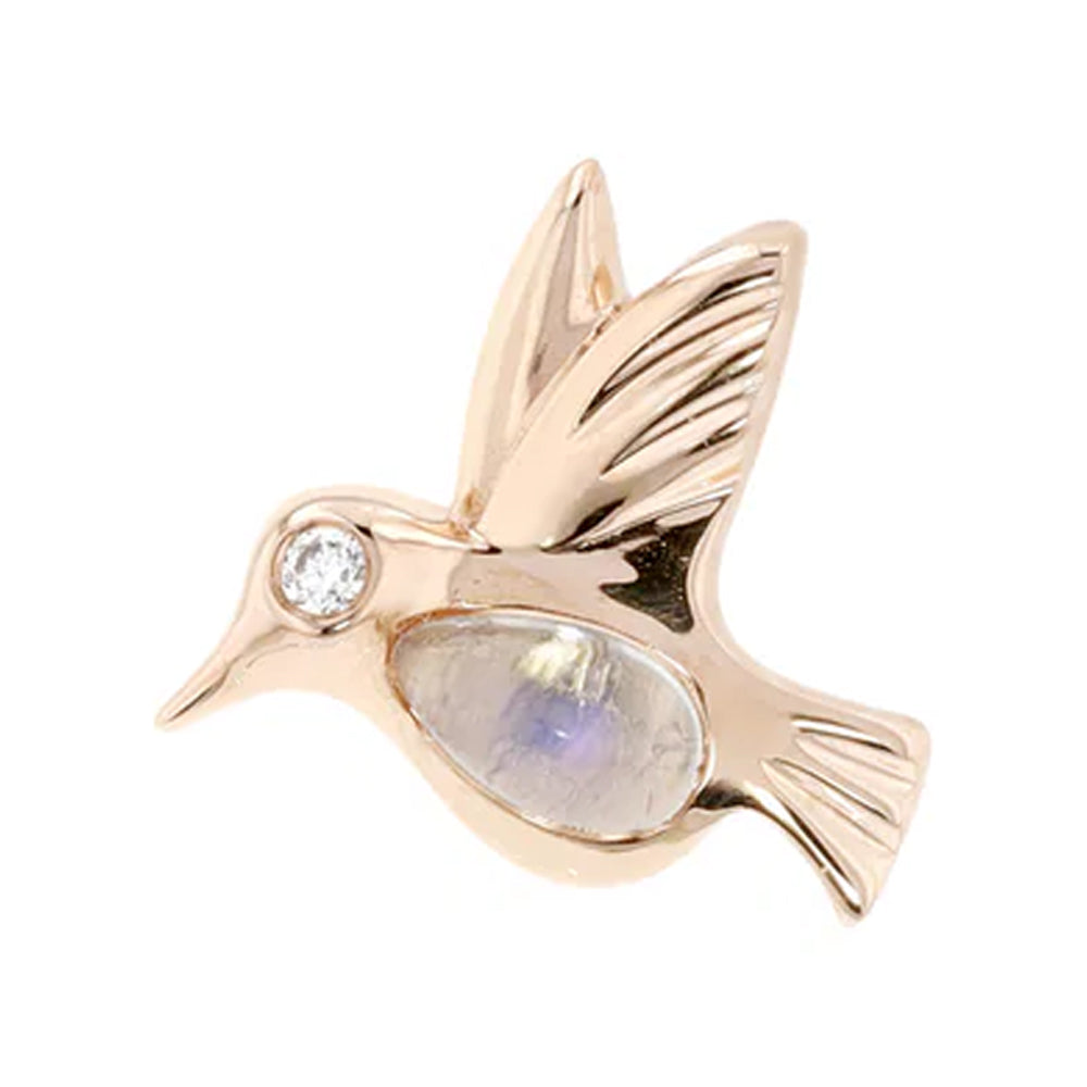 threadless: "Betty" End in Gold with Moonstone & Diamond