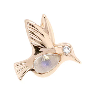 threadless: "Betty" End in Gold with Moonstone & Diamond