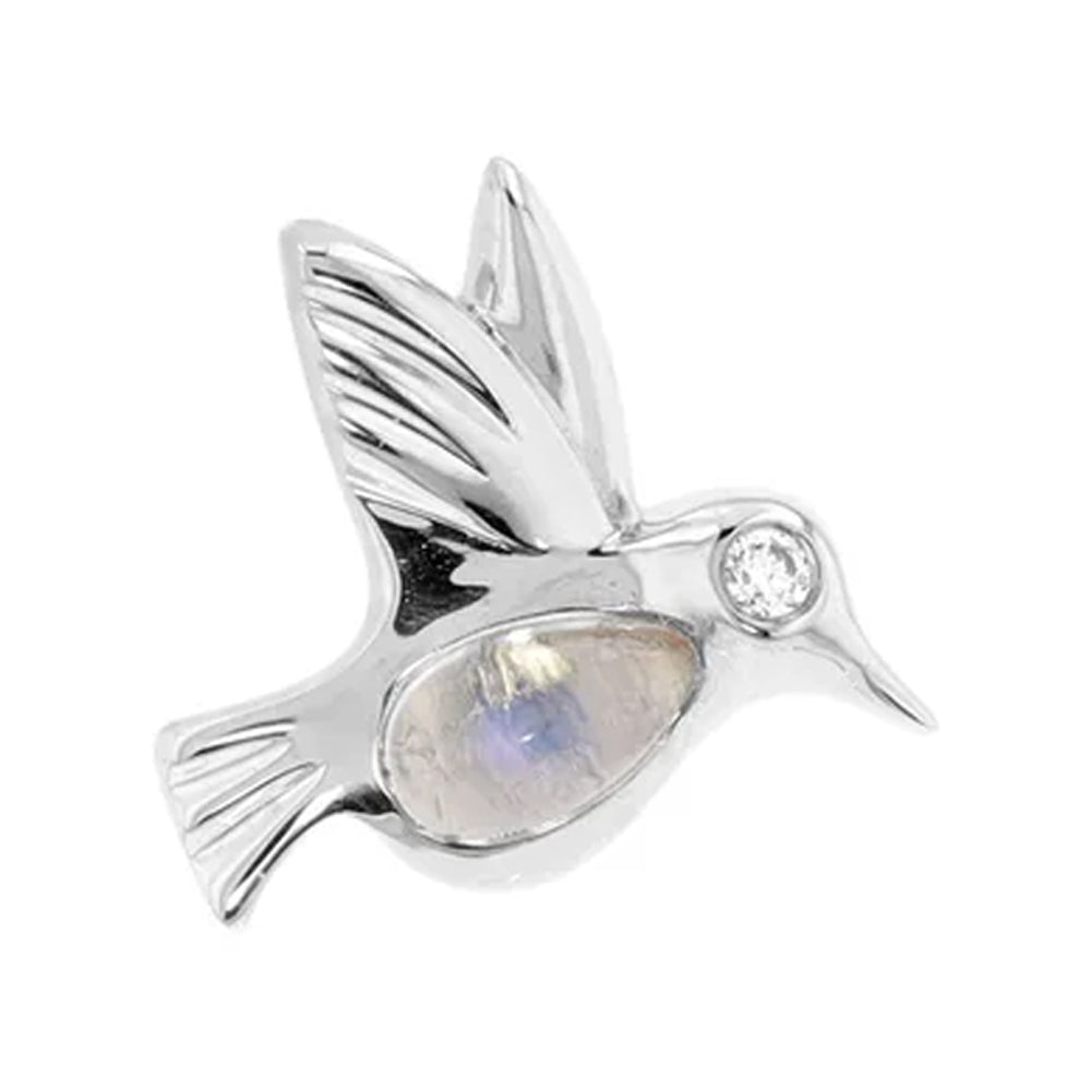 threadless: "Betty" End in Gold with Moonstone & Diamond