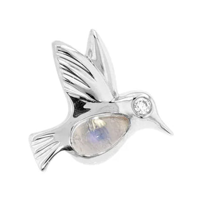 threadless: "Betty" End in Gold with Moonstone & Diamond