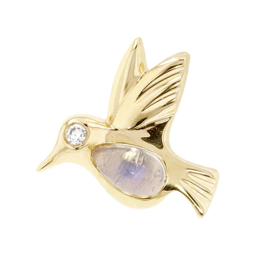 threadless: "Betty" End in Gold with Moonstone & Diamond