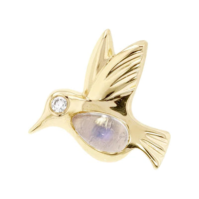 threadless: "Betty" End in Gold with Moonstone & Diamond