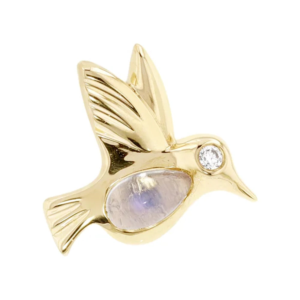 threadless: "Betty" End in Gold with Moonstone & Diamond